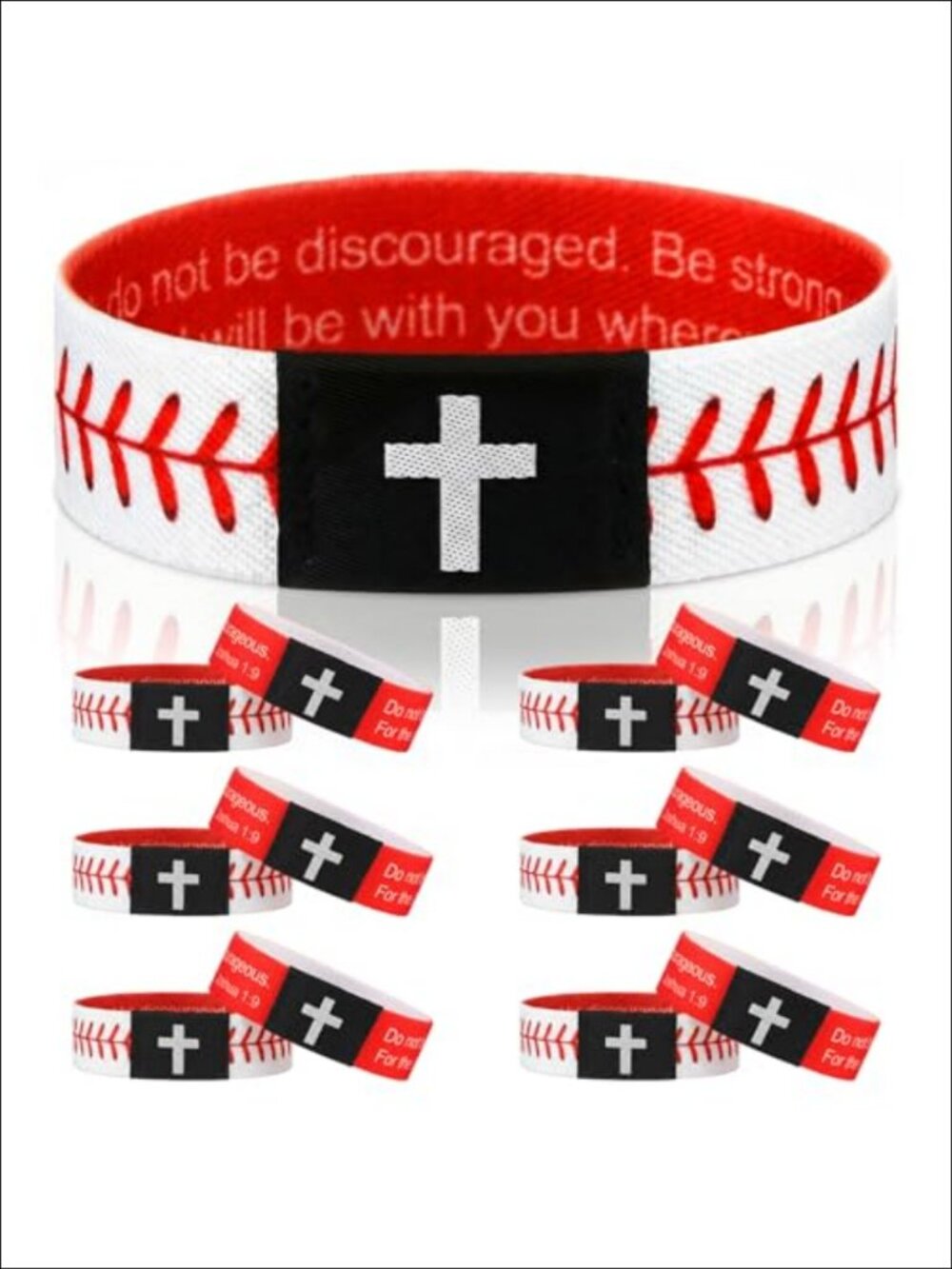 NFC Bible Verse Bracelets Woven Fabric 6 Count Gift Set
